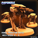 3D Printed Papsikels - Fkmsa Production Battle Mech Series 12 Set - 28mm 32mm - Charming Terrain