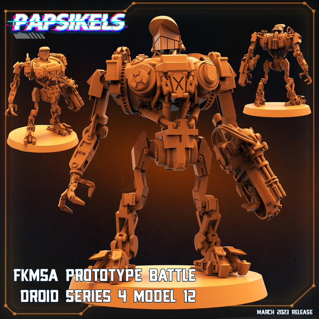 3D Printed Papsikels - Fkmsa Prototype Battle Droid Series 4 Model 12 - 28mm 32mm - Charming Terrain