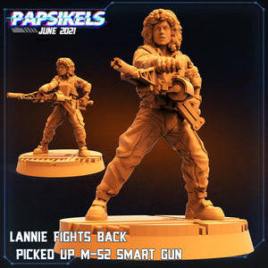3D Printed Papsikels Human Space Crew Lannie M52 Smartgun Aliens vs Humans Part 2 28mm 32mm - Charming Terrain