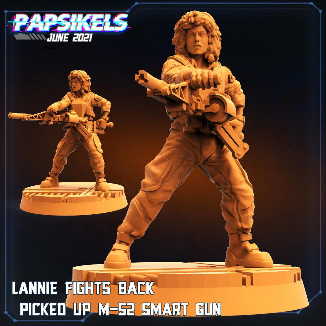 3D Printed Papsikels Human Space Crew Lannie M52 Smartgun Aliens vs Humans Part 2 28mm 32mm - Charming Terrain