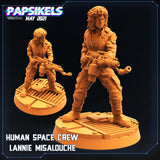 3D Printed Papsikels Human Space Crew Lannie Misalouche Aliens vs Humans 28mm 32mm - Charming Terrain