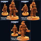 3D Printed Papsikels Human Space Explorer Set Aliens vs Humans Part 2 28mm 32mm - Charming Terrain