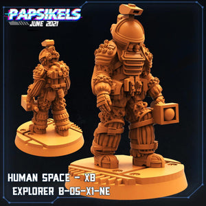 3D Printed Papsikels Human Space Explorer Set Aliens vs Humans Part 2 28mm 32mm - Charming Terrain