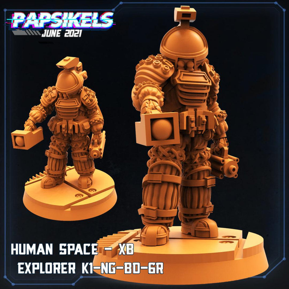 3D Printed Papsikels Human Space Explorer Set Aliens vs Humans Part 2 28mm 32mm - Charming Terrain