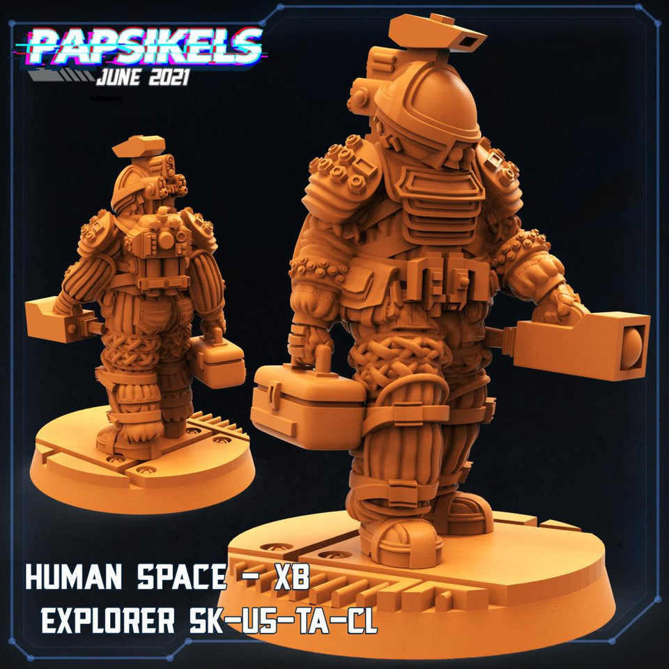 3D Printed Papsikels Human Space Explorer Set Aliens vs Humans Part 2 28mm 32mm - Charming Terrain