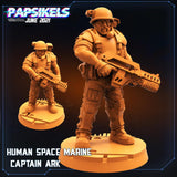 3D Printed Papsikels Human Space Marine Captain Ark Aliens vs Humans Part 2 28mm 32mm - Charming Terrain