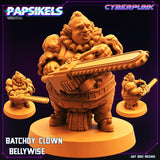 3D Printed Papsikels July 2023 - Cyberpunk Batchoy Clown Set 28mm 32mm - Charming Terrain