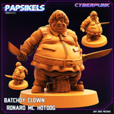 3D Printed Papsikels July 2023 - Cyberpunk Batchoy Clown Set 28mm 32mm - Charming Terrain