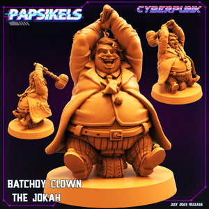 3D Printed Papsikels July 2023 - Cyberpunk Batchoy Clown Set 28mm 32mm - Charming Terrain