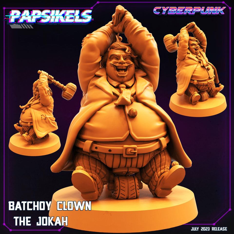 3D Printed Papsikels July 2023 - Cyberpunk Batchoy Clown Set 28mm 32mm - Charming Terrain