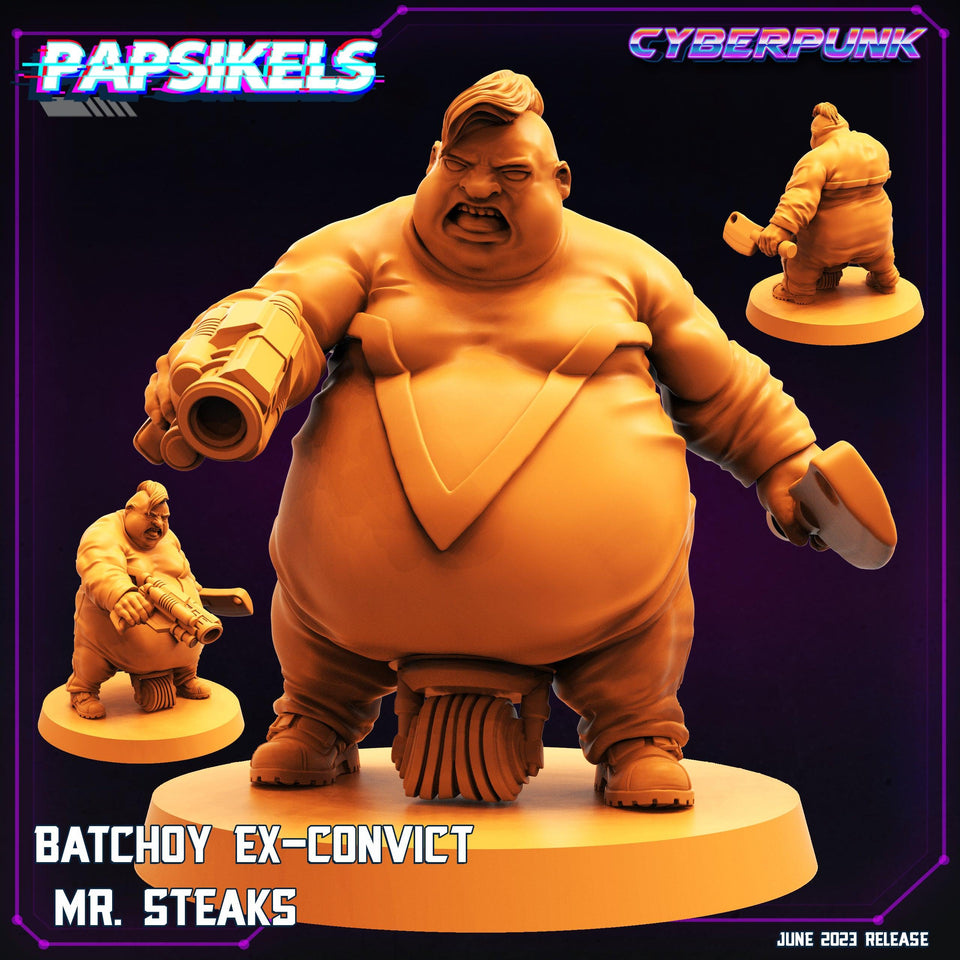 3D Printed Papsikels June 2023 Cyberpunk Batchoy Ex Convict Set 2023 28mm 32mm - Charming Terrain