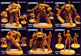3D Printed Papsikels June 2023 Cyberpunk Gaskar Organic Cyborg Heavy Trooper Set 28mm 32mm - Charming Terrain