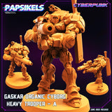 3D Printed Papsikels June 2023 Cyberpunk Gaskar Organic Cyborg Heavy Trooper Set 28mm 32mm - Charming Terrain
