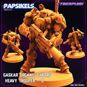 3D Printed Papsikels June 2023 Cyberpunk Gaskar Organic Cyborg Heavy Trooper Set 28mm 32mm - Charming Terrain