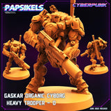 3D Printed Papsikels June 2023 Cyberpunk Gaskar Organic Cyborg Heavy Trooper Set 28mm 32mm - Charming Terrain