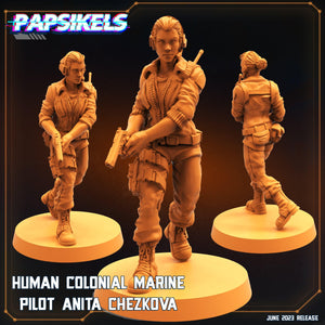 3D Printed Papsikels June 2023 Scifi - Aliens Vs Humans Part 5 Human Colonial Set 28mm 32mm - Charming Terrain