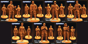 3D Printed Papsikels June 2023 Scifi - Aliens Vs Humans Part 5 Space Captain Set 28mm 32mm - Charming Terrain