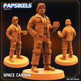 3D Printed Papsikels June 2023 Scifi - Aliens Vs Humans Part 5 Space Captain Set 28mm 32mm - Charming Terrain