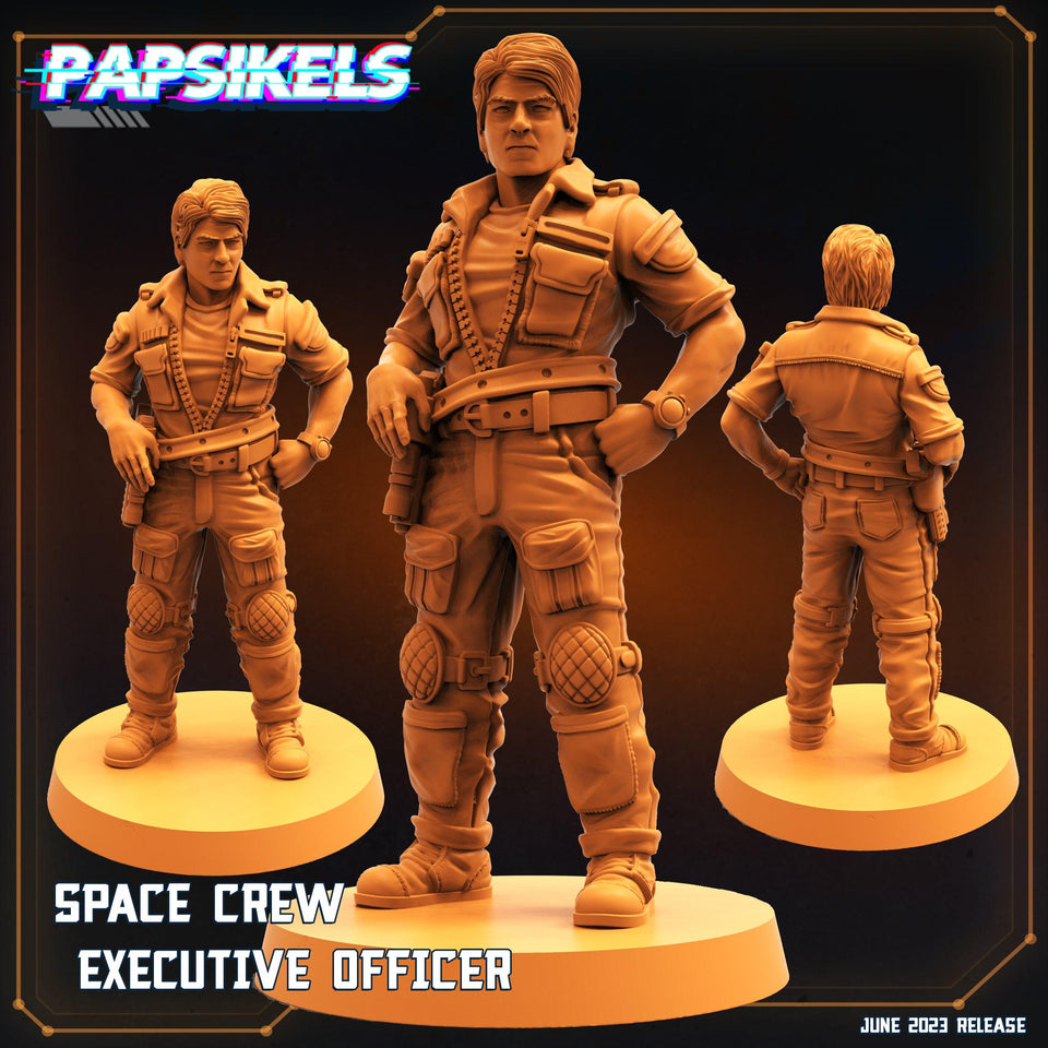 3D Printed Papsikels June 2023 Scifi - Aliens Vs Humans Part 5 Space Captain Set 28mm 32mm - Charming Terrain