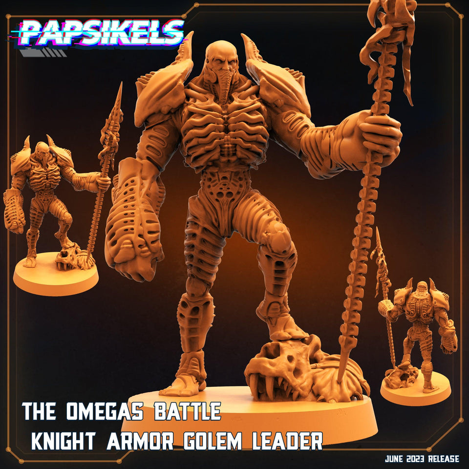 3D Printed Papsikels June 2023 Scifi - Aliens Vs Humans Part 5 The Omega Battle Knight Armor Golem Set 28mm 32mm - Charming Terrain