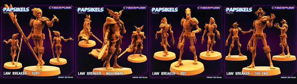 3D Printed Papsikels - Law Breaker Set - 28mm 32mm - Charming Terrain