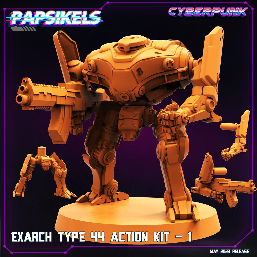 3D Printed Papsikels May 2023 Cyberpunk Papz Industries Modular Battle Mech Exarch Type 44 28mm 32mm - Charming Terrain
