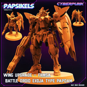 3D Printed Papsikels May 2023 Cyberpunk Wing Upgrade Kit For Fkmsa Battle Droid Exoja Type 1 28mm 32mm - Charming Terrain