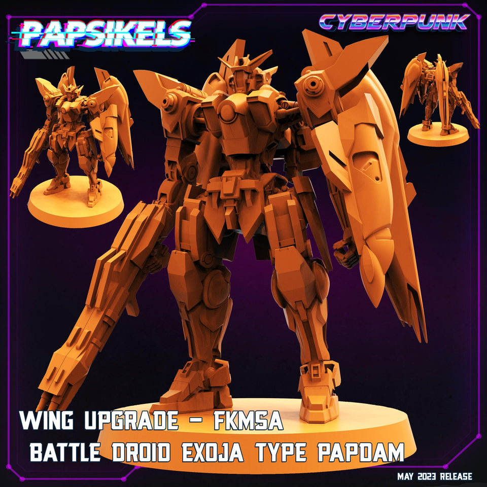 3D Printed Papsikels May 2023 Cyberpunk Wing Upgrade Kit For Fkmsa Battle Droid Exoja Type 1 28mm 32mm - Charming Terrain