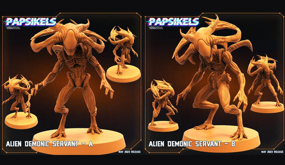 3D Printed Papsikels May 2023 Scifi - Star Entrance - Into The Multi World Set Alien Demonic Servant Set 28mm 32mm - Charming Terrain