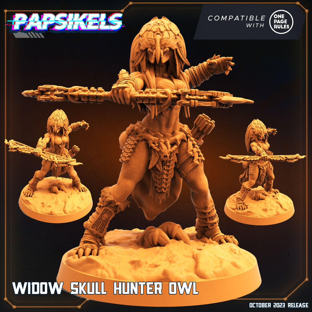 3D Printed Papsikels Owl Widow Skull Hunter Set 28mm 32mm - Charming Terrain