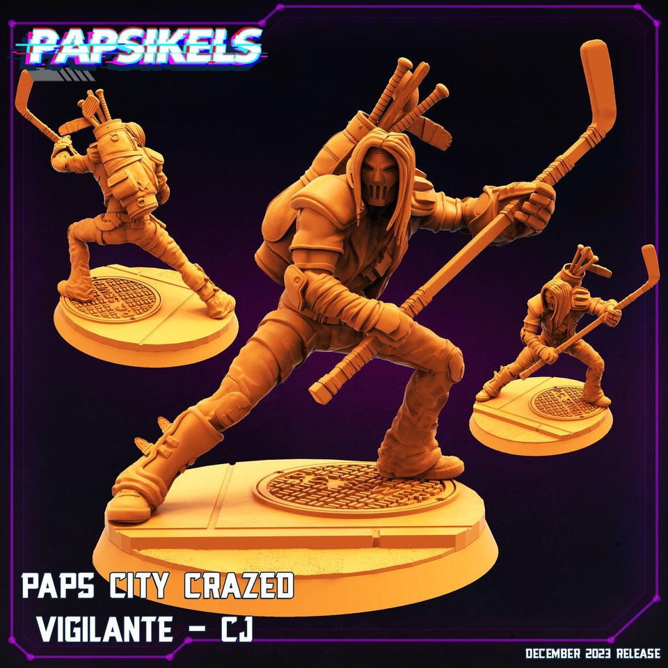 3D Printed Papsikels Paps City Crazed Vigilante CJ Set 28mm 32mm - Charming Terrain