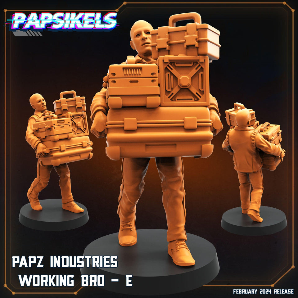 3D Printed Papsikels Papz Industries Working Bros Set 1 28mm 32mm - Charming Terrain