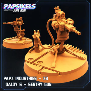3D Printed Papsikels Papz Industries Xb Daloy 6 - 7 Sentry Guns Aliens vs Humans Part 2 28mm 32mm - Charming Terrain