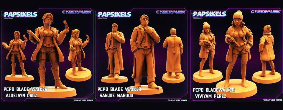 3D Printed Papsikels - Pcpd Blade Walker Set - 28mm 32mm - Charming Terrain