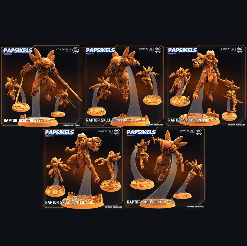 3D Printed Papsikels Raptor Skull Hunters Set Skull Hunters Army Bundle 2 28mm 32mm - Charming Terrain
