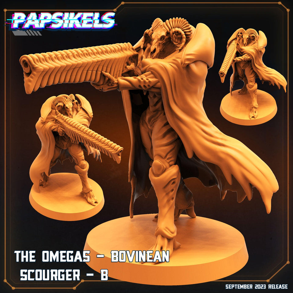 3D Printed Papsikels September 2023 - Aliens Vs Humans 6 The Omegas Bovinean Scourger B 28mm 32mm - Charming Terrain