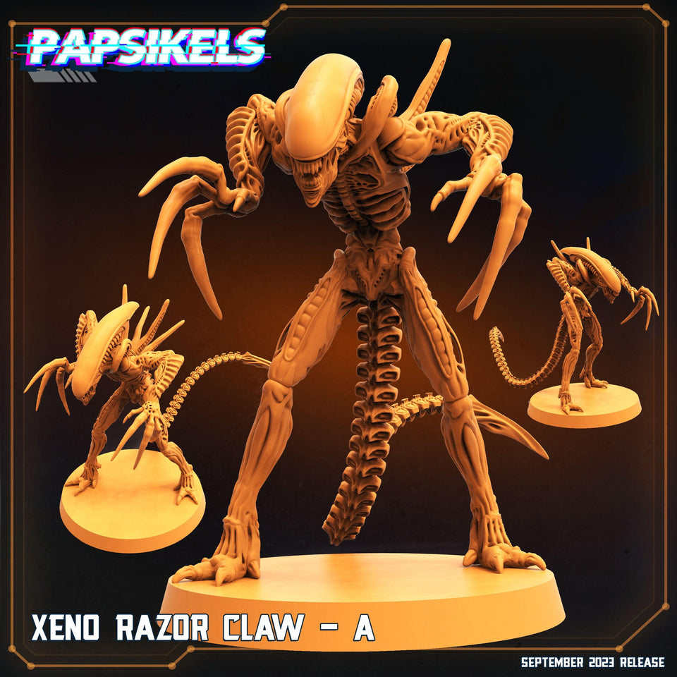 3D Printed Papsikels September 2023 - Aliens Vs Humans 6 Xeno Razor Claw Set 28mm 32mm - Charming Terrain