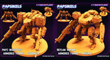 3D Printed Papsikels September 2023 Cyberpunk Armored Frame Papz Industries Set 28mm 32mm - Charming Terrain