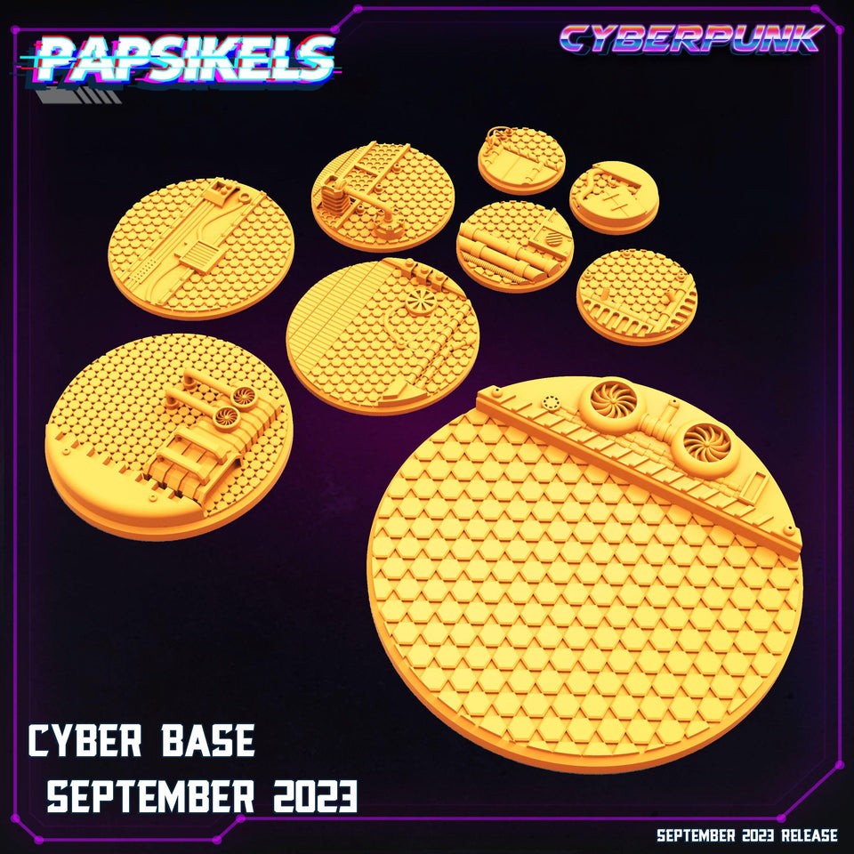 3D Printed Papsikels September 2023 Cyberpunk Cyber Base September 2023 28mm 32mm - Charming Terrain