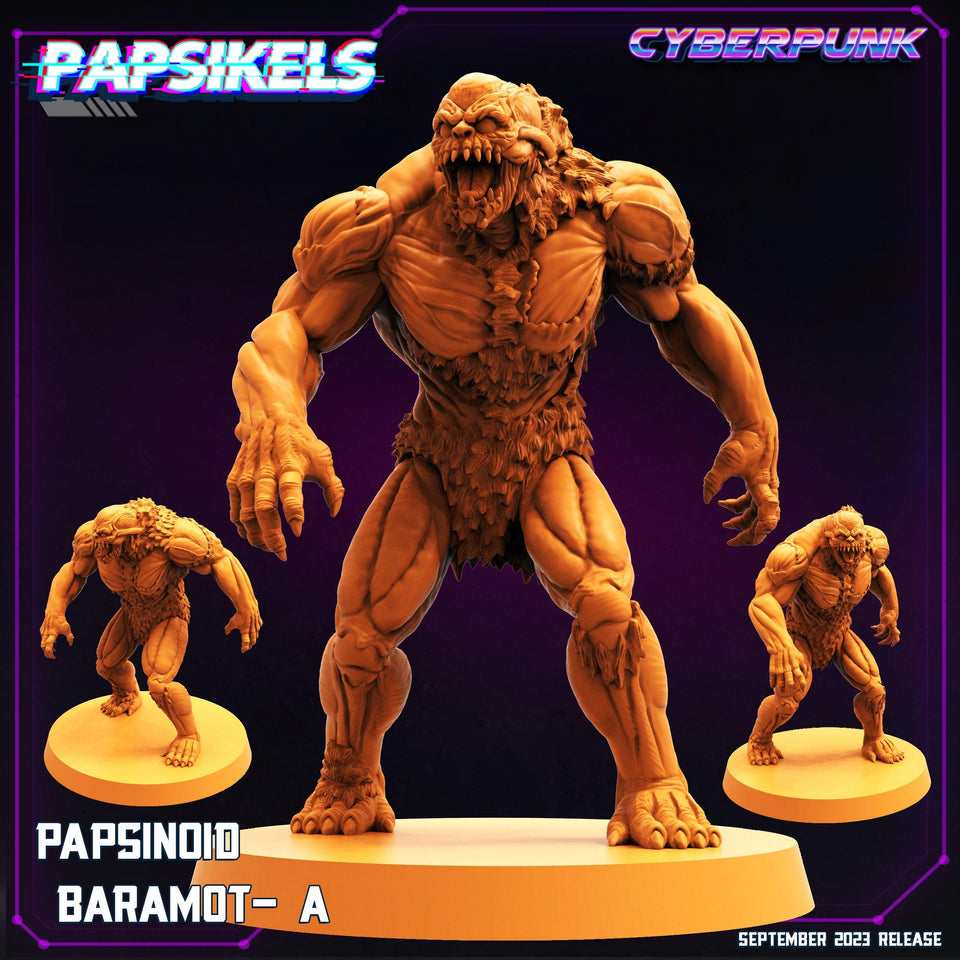 3D Printed Papsikels September 2023 Cyberpunk Papsinoid Baramot Set 28mm 32mm - Charming Terrain