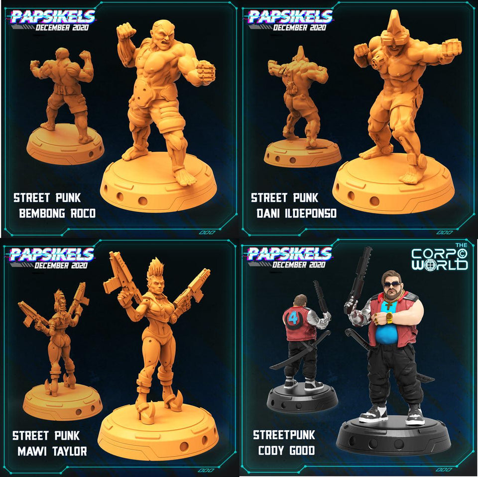 3D Printed Papsikels Street Punks 28mm 32mm - Charming Terrain