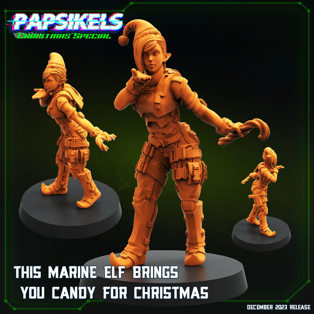 3D Printed Papsikels This Marine Elf Brings You Candy For Christmas 28mm 32mm - Charming Terrain