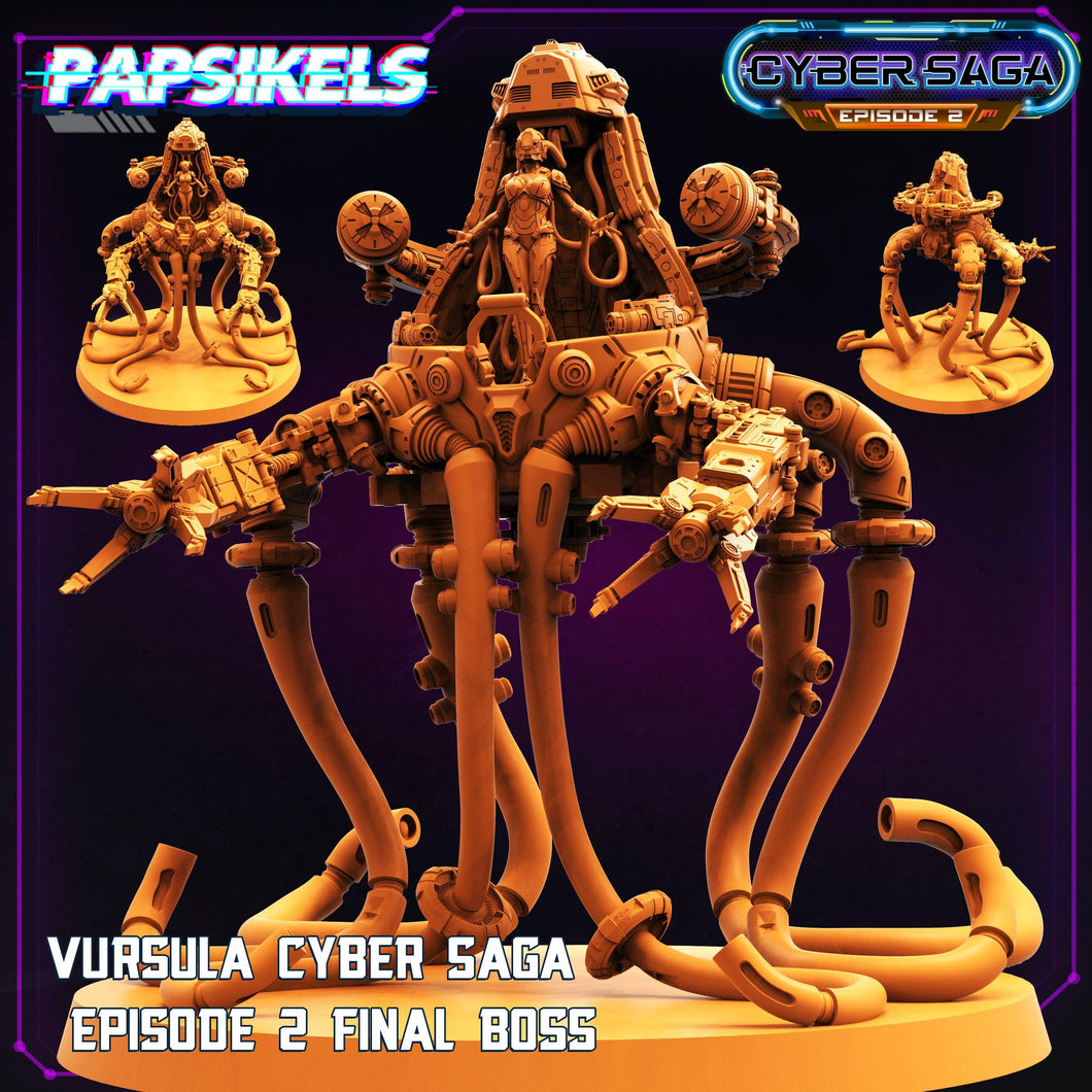 3D Printed Papsikels - Vursula Cyber Saga Episode 2 Final Boss - 28mm 32mm - Charming Terrain