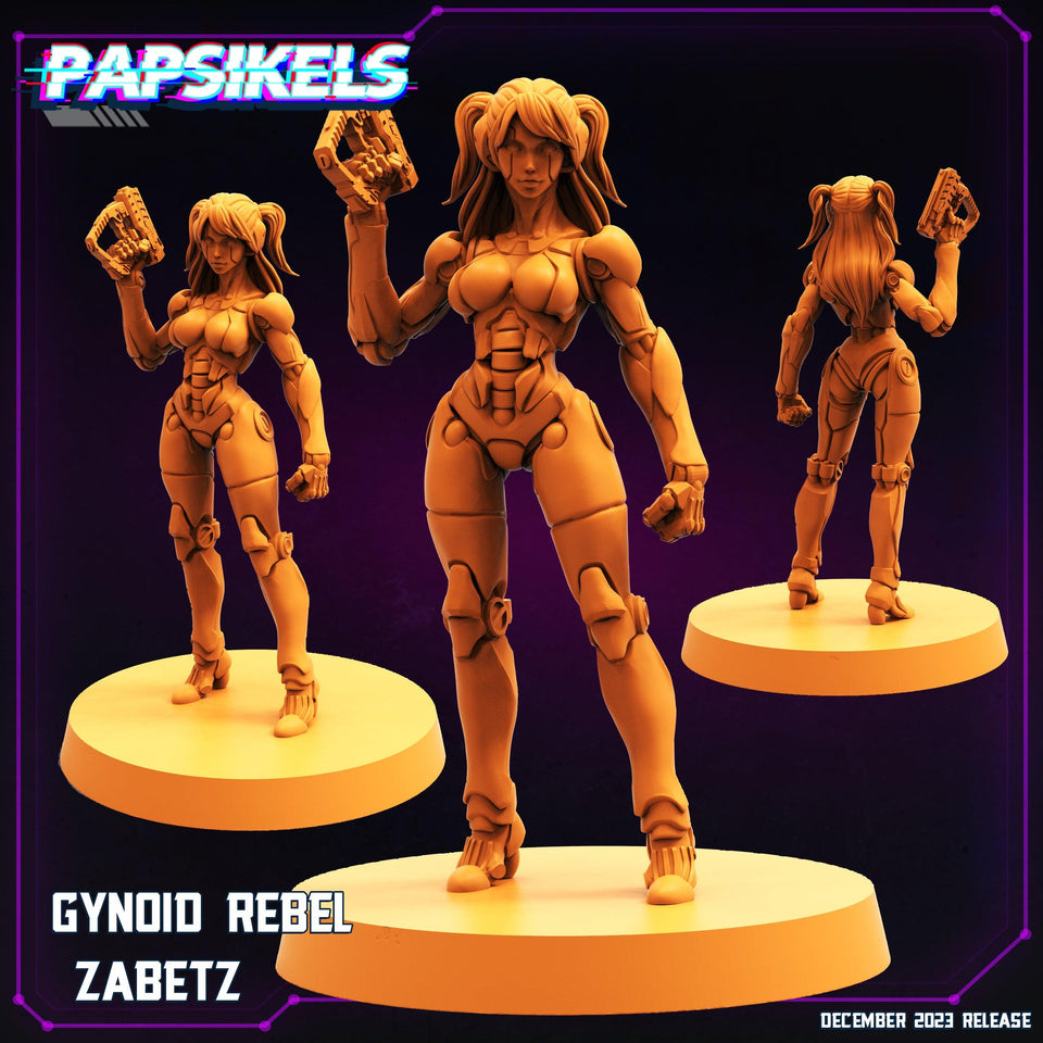 3D Printed Papsikels Zabetz Gynoid Rebel 28mm 32mm - Charming Terrain