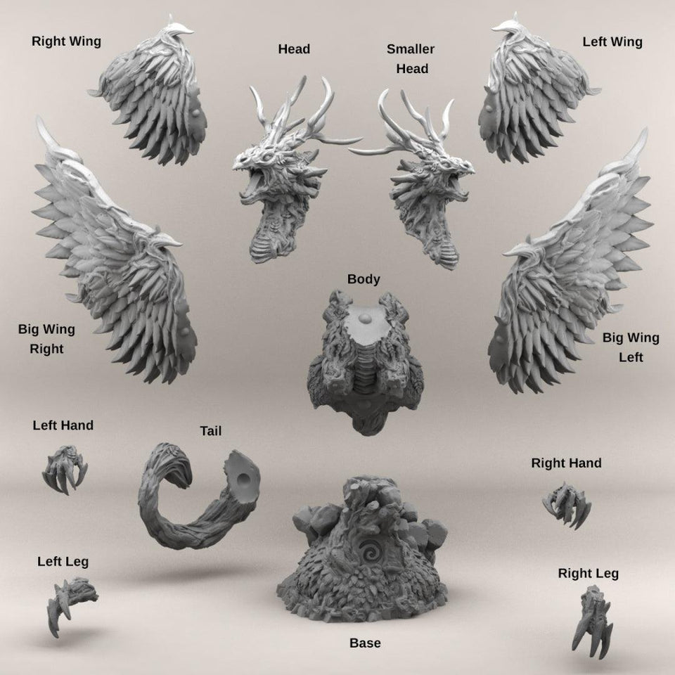 3D Printed Print your Monster Forest Dragon 28 32mm D&D - Charming Terrain