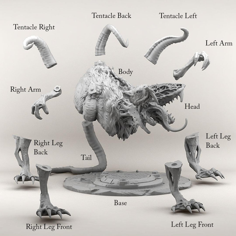 3D Printed Print your Monster Giant Mutant Rat 28 32mm D&D - Charming Terrain