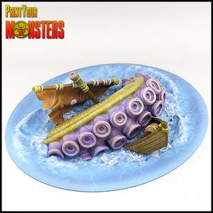 3D Printed Print your Monster Kraken Boat Sinking Crash 28 32mm D&D - Charming Terrain