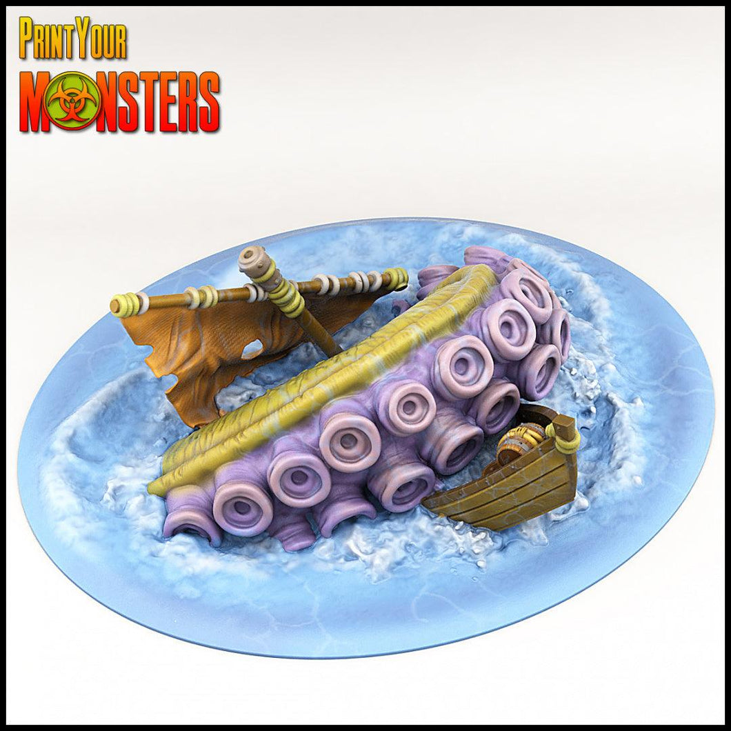 3D Printed Print your Monster Kraken Boat Sinking Crash 28 32mm D&D - Charming Terrain