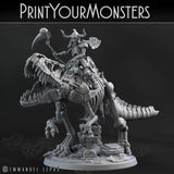 3D Printed Print your Monster Skeleton Mounted T-Rex 28 32mm D&D - Charming Terrain