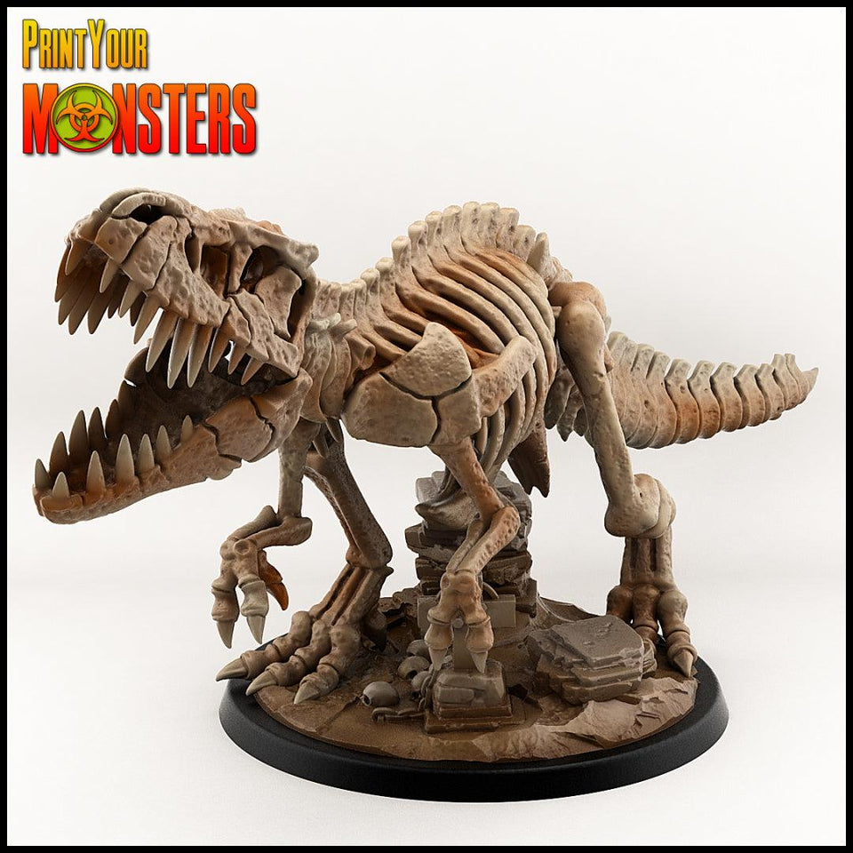 3D Printed Print your Monster Skeleton Mounted T-Rex 28 32mm D&D - Charming Terrain
